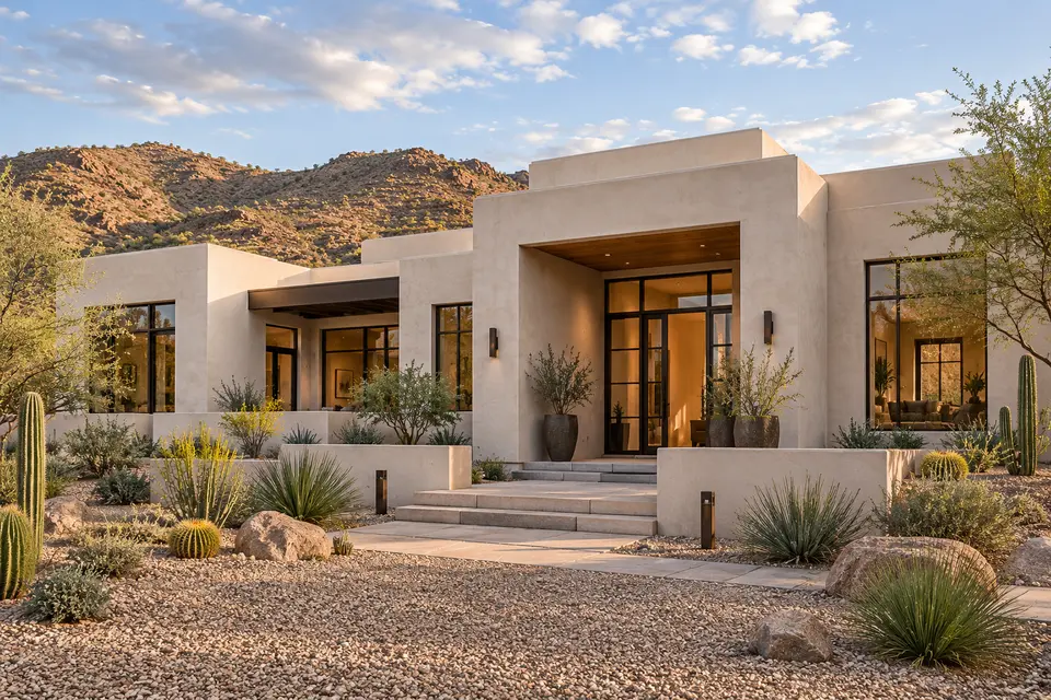 Illustrative contemporary residence in a desert setting